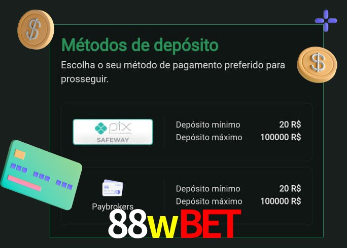 O cassino 88wbet oferece uma grande variedade de métodos de pagamento